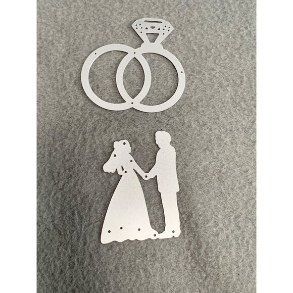 Wedding Rings & Couple Die Cuts For Scrapbooking Card Making Wedding Decor - Picture 4 of 7